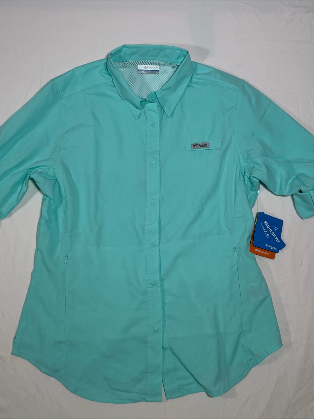 Columbia Women's Teal Button-Up Sun Shirt